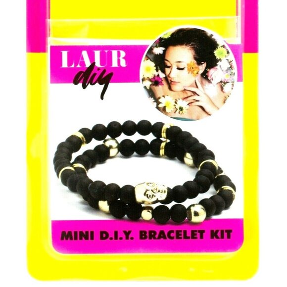 Jewelry Making Kit LaurDIY Black Gold Stretch Bracelet Mini DIY NISP - Picture 1 of 6